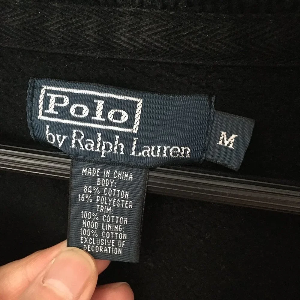 Polo Ralph Lauren Zip Hoodie Thermal Hood Black